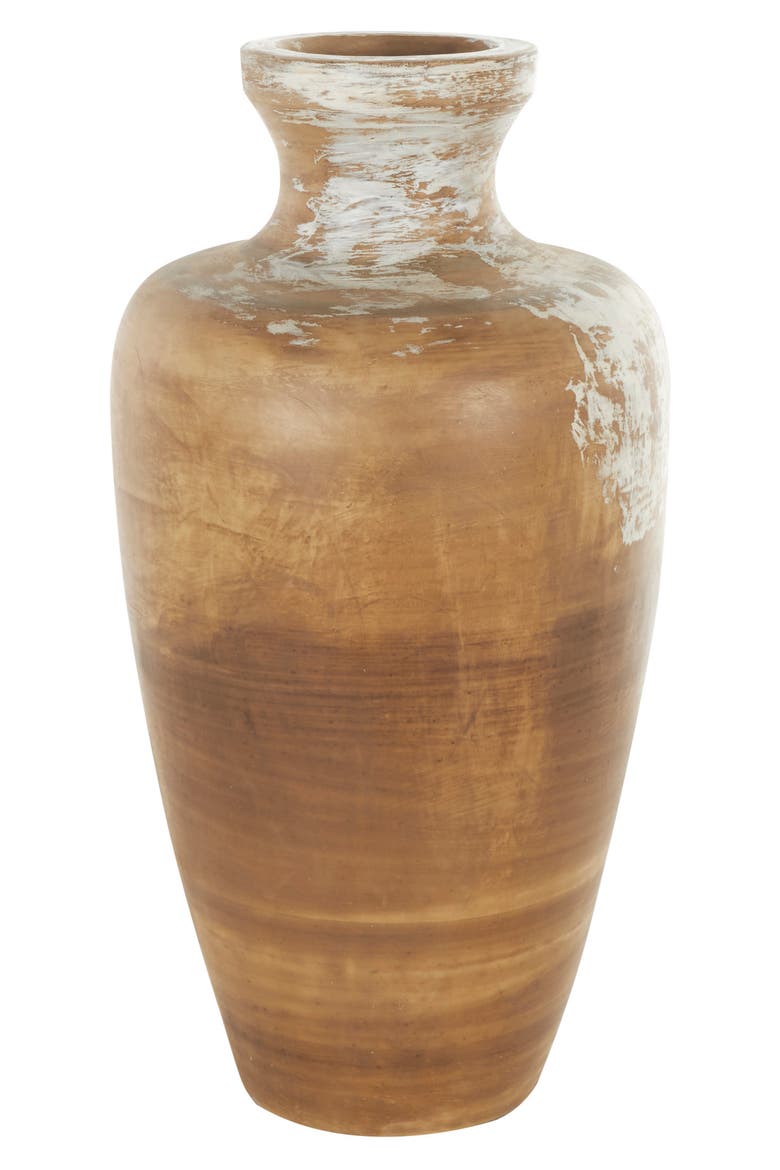 Brown Ceramic Vase, Main, color, BROWN