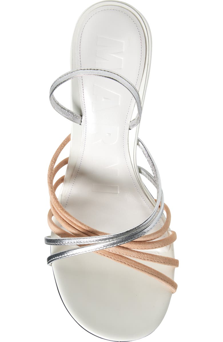 Marni New Wave Slingback Sandal, Alternate, color, Z0937 White/ Pink/ Silver
