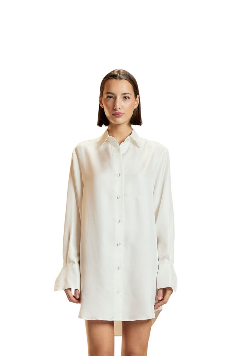 Collectible Silk Shirt Dress, Alternate, color, White