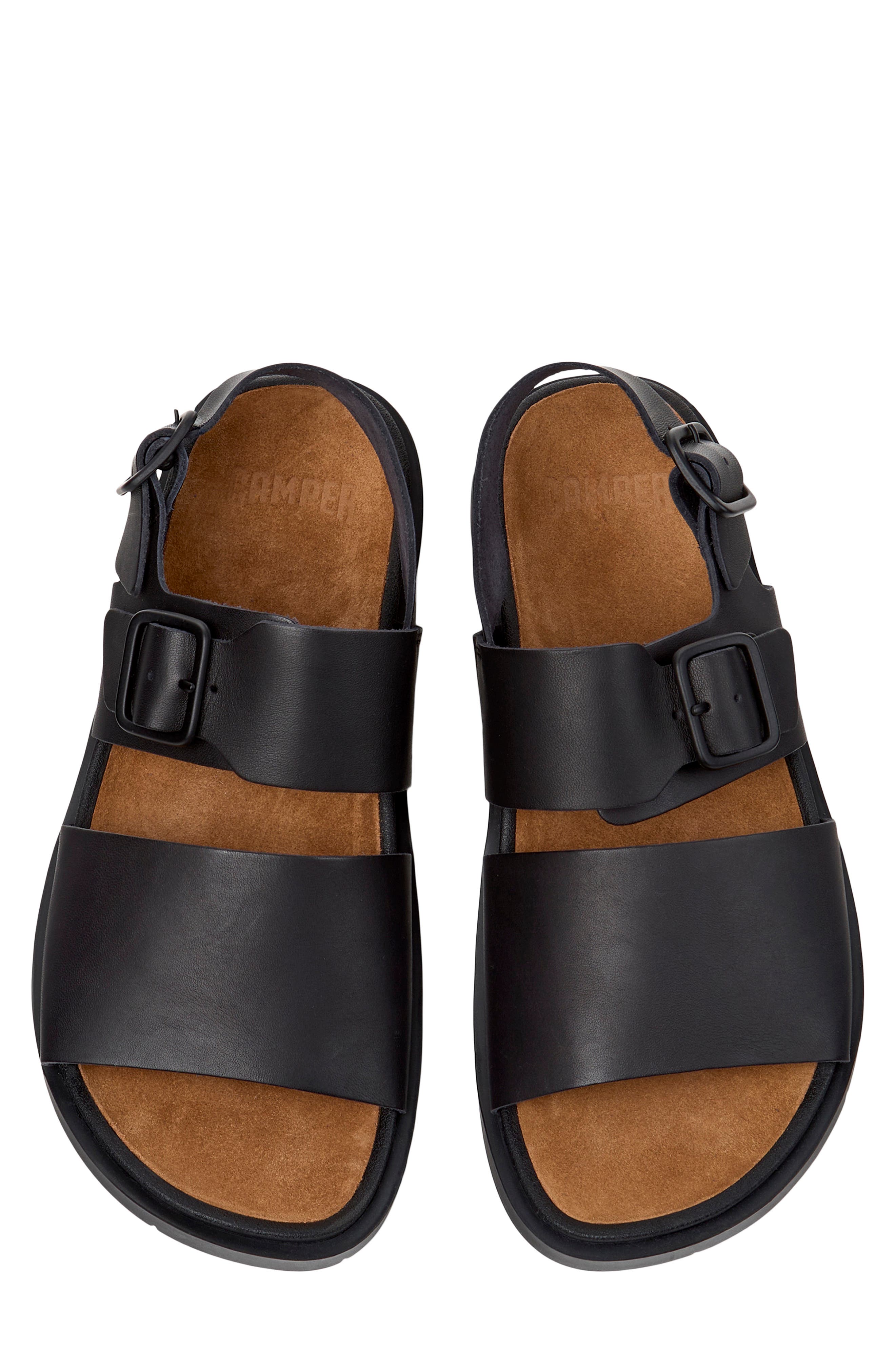 Camper Lluc Two Strap Sandal, Alternate, color, Black