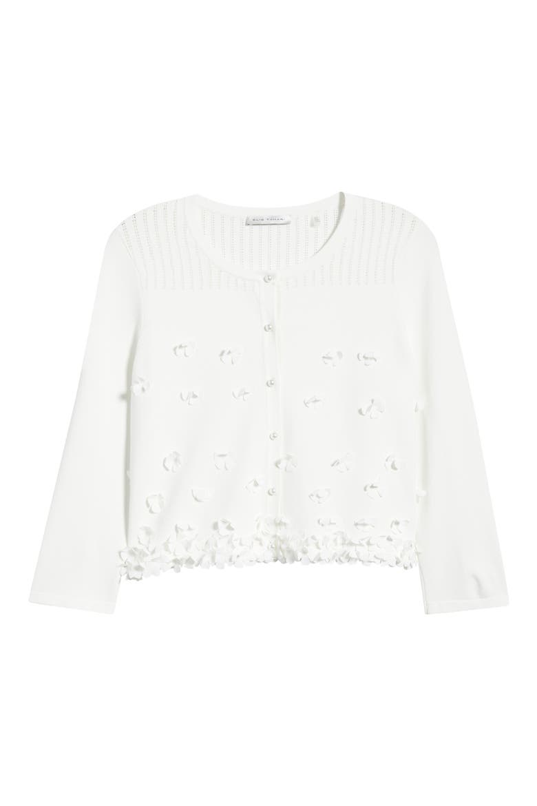 Alana Floral Appliqué Cardigan, Alternate, color, SKY WHITE