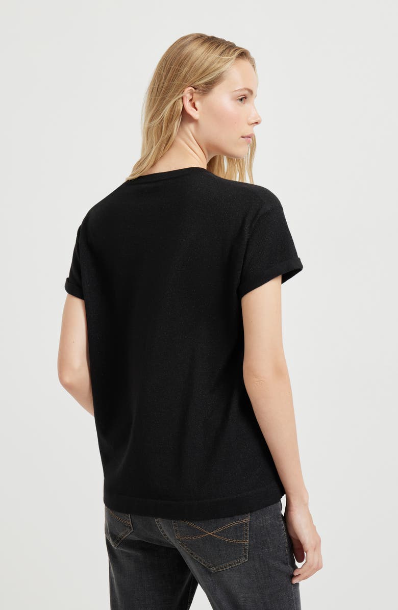 Brunello Cucinelli Cashmere and silk lightweight sweater, Alternate, color, Black