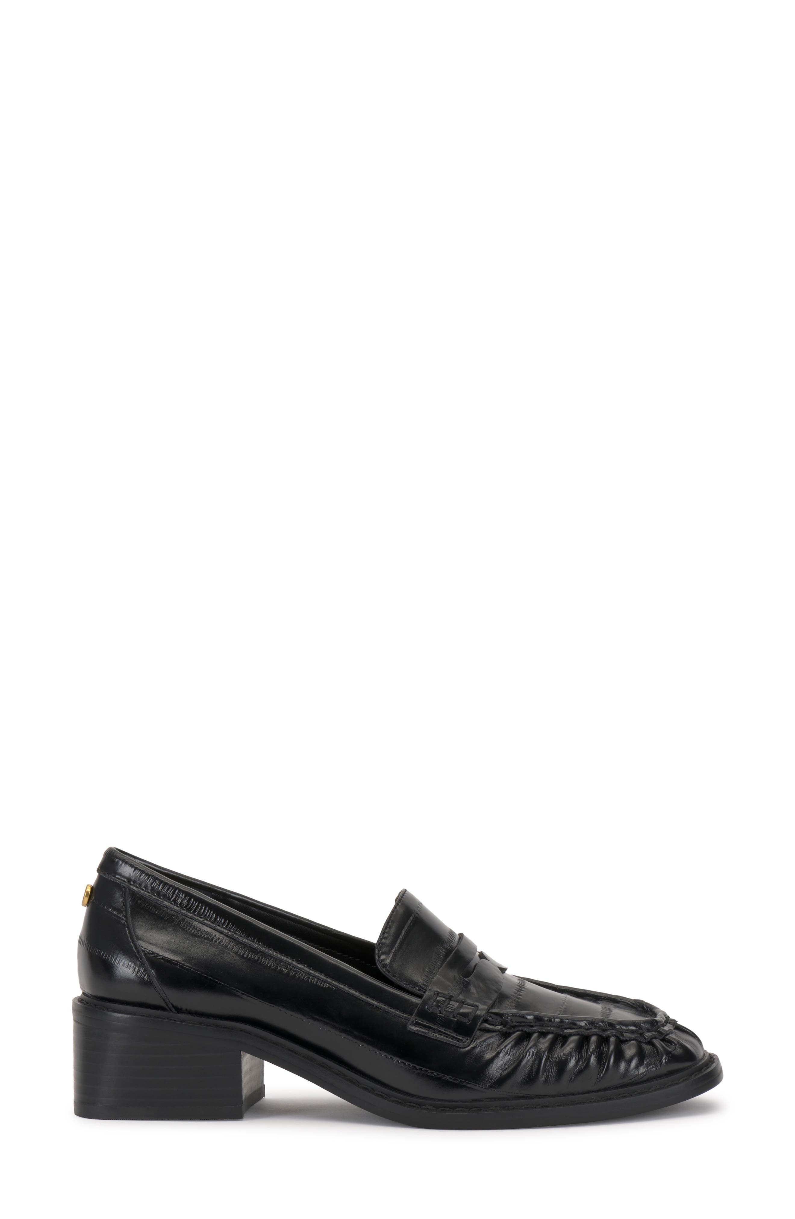 Eshnie Penny Loafer Pump, Alternate, color, BLACK