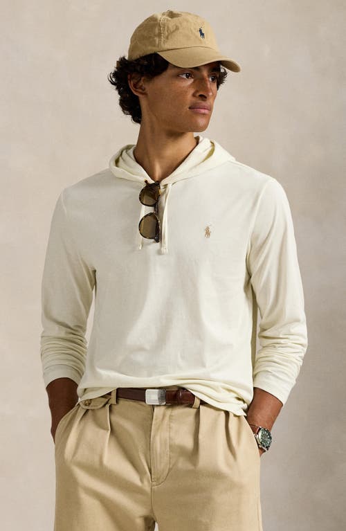 Polo Ralph Lauren Long Sleeve Cotton Jersey Hooded T-shirt In Neutral