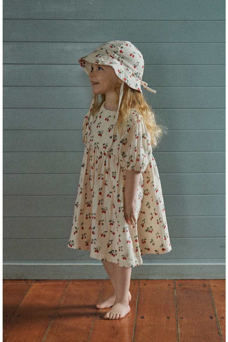 Kids' Albertine Organic Cotton Muslin Dress, Alternate, color, STRAWBERRY BLUSH PRI