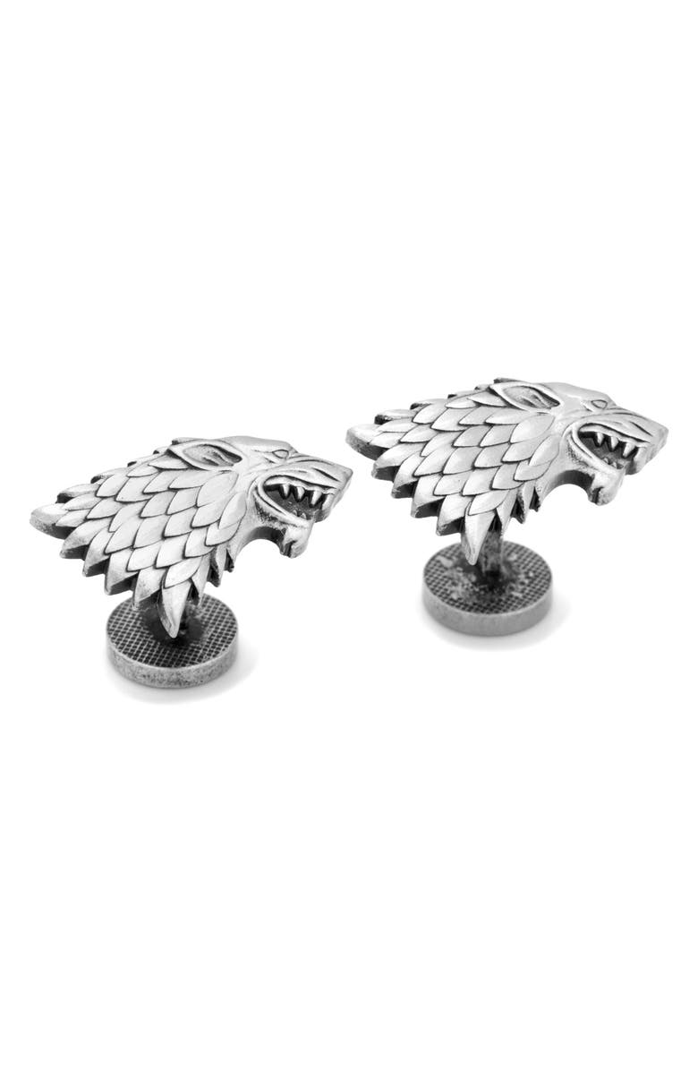 Cufflinks, Inc. Stark Dire Wolf Cuff Links, Main, color, Silver