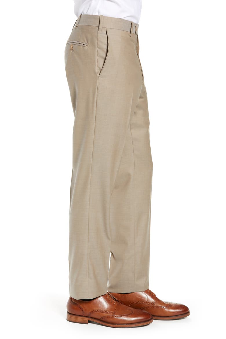 Torino Classic Fit Flat Front Solid Dress Pants, Alternate, color, TAN NANTUCKET