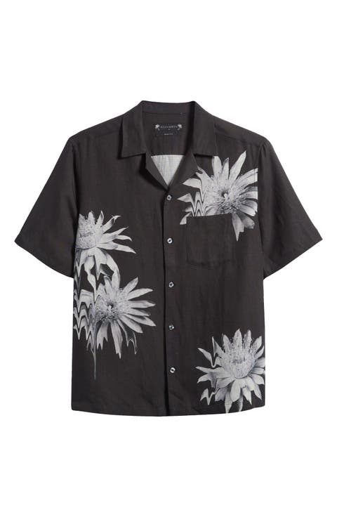 Floraze Floral Graphic Button-Up Camp Shirt
