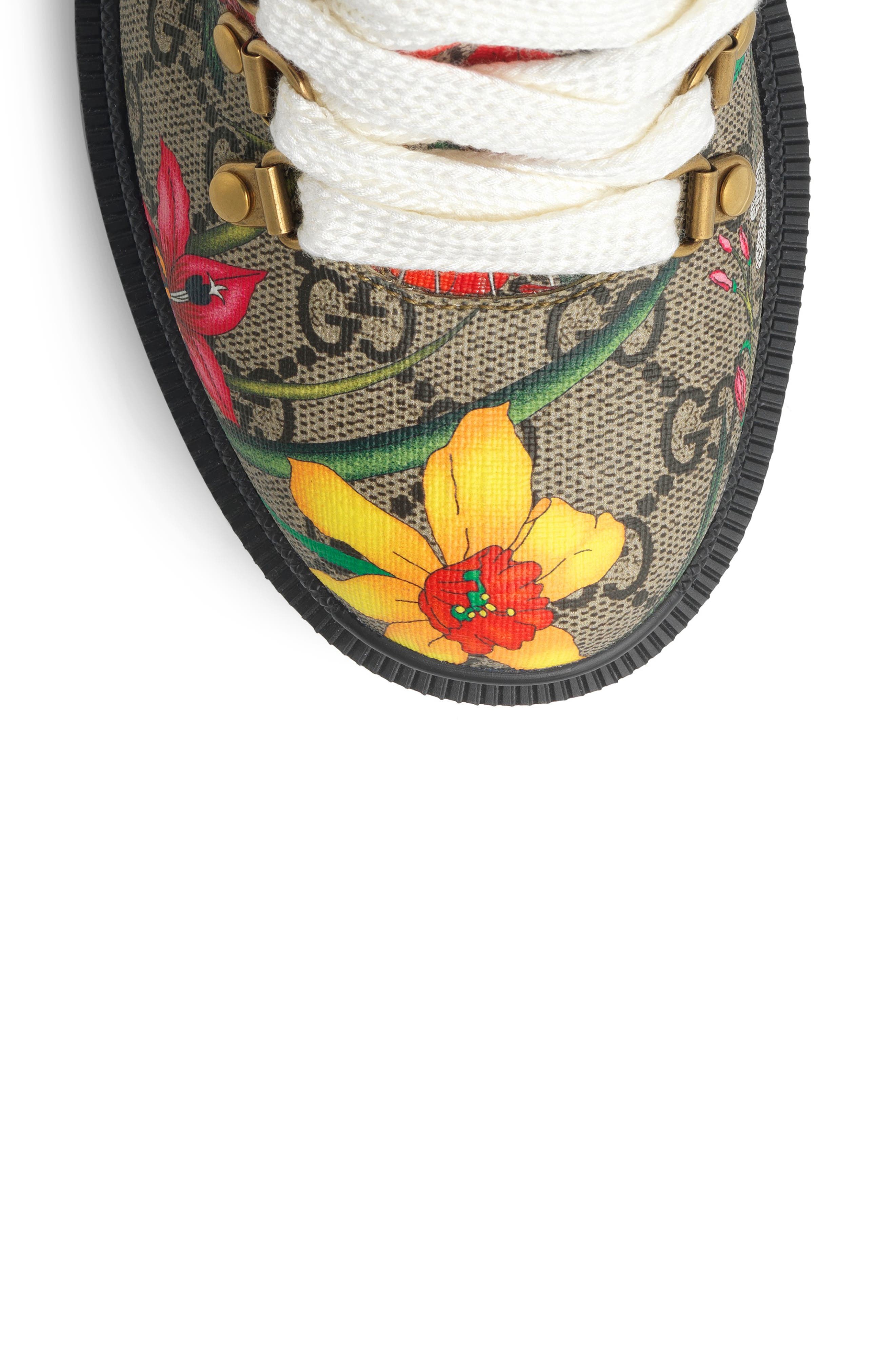 Gucci Trip GG Floral GG Supreme Combat Boot, Alternate, color, 