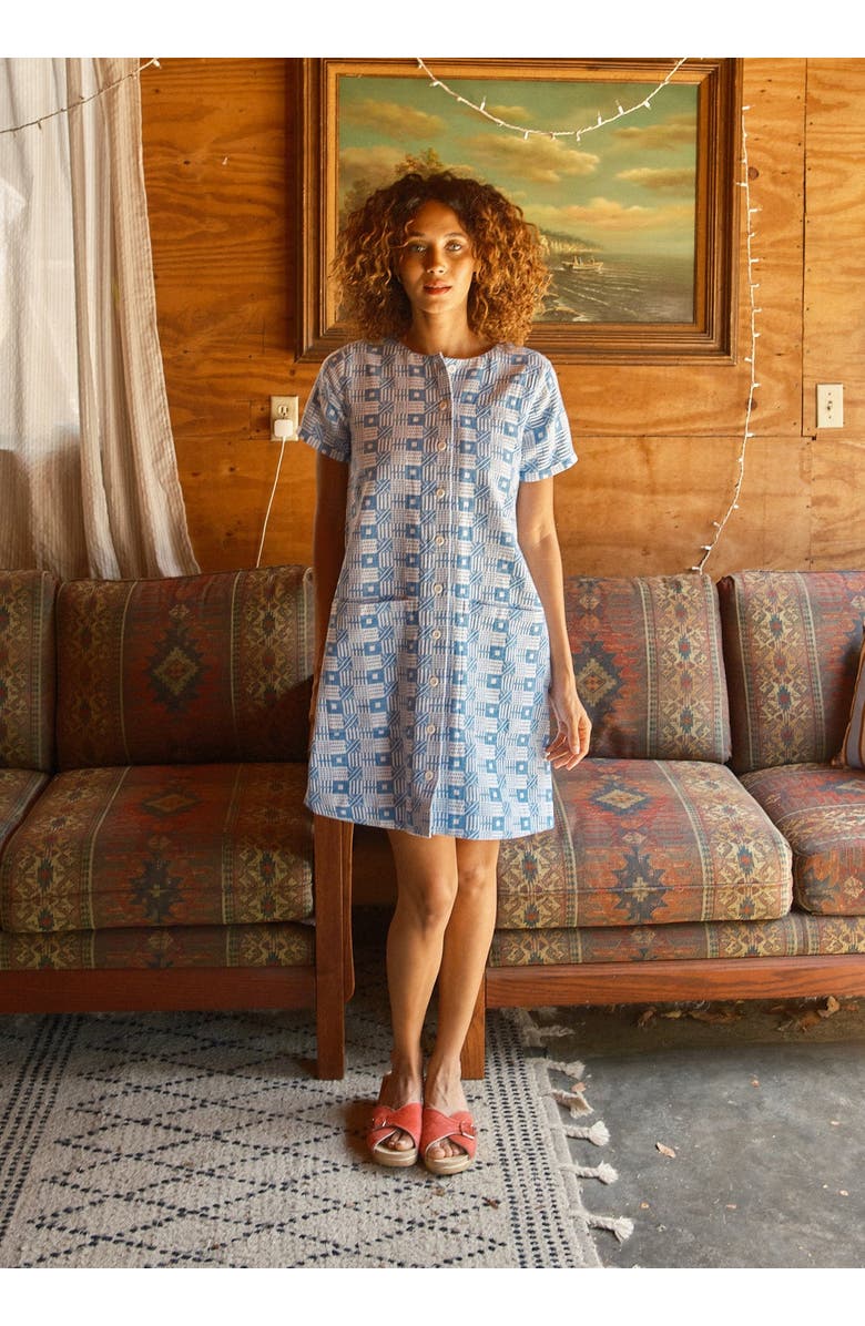 Ace & Jig Nat Button Front Mini Shift Dress, Alternate, color, Lisbon