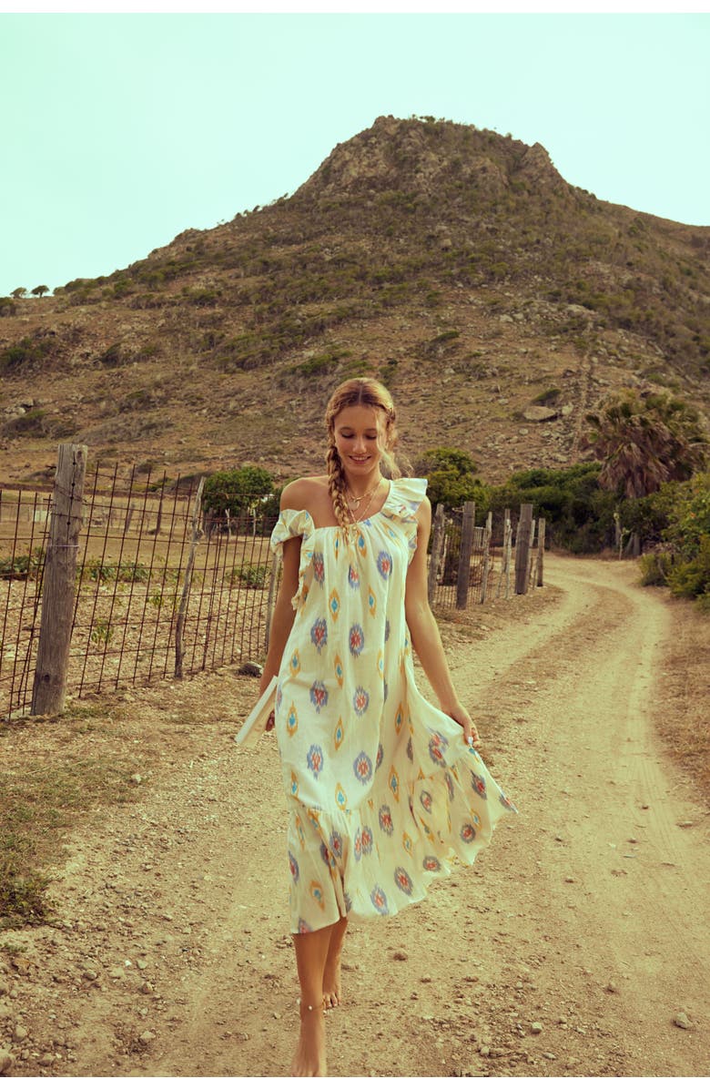 Mer St. Barth Eva Ruffle Sundress, Alternate, color, Violet Booti