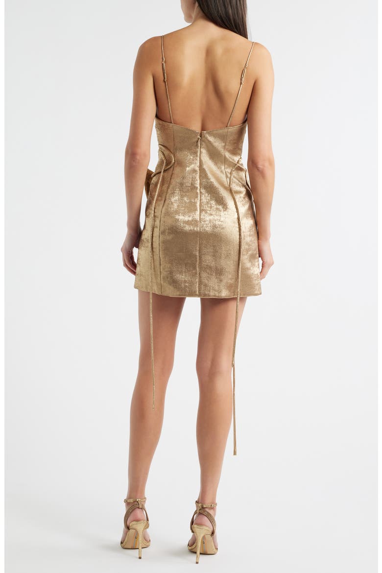 Hillsome Floral Appliqué Minidress, Alternate, color, GOLD