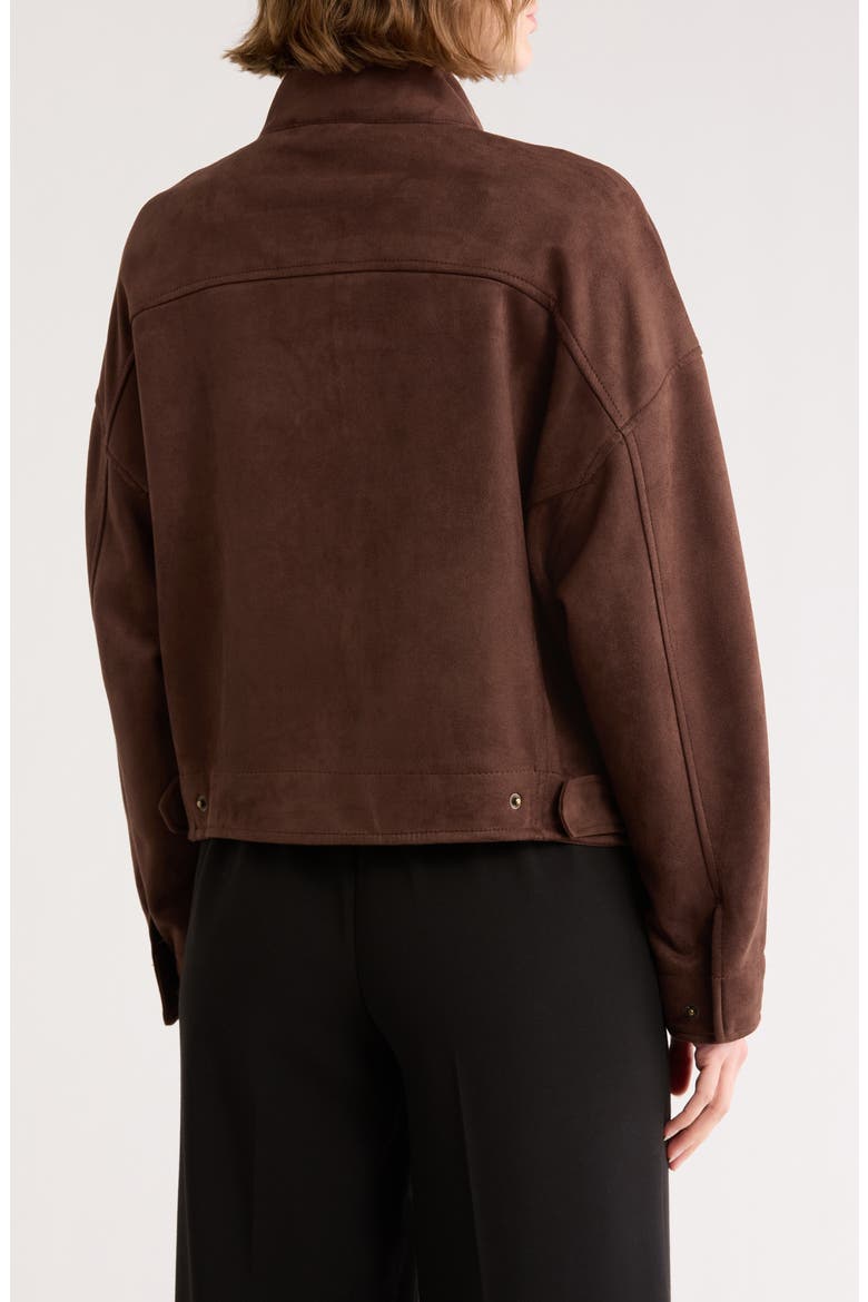 Faux Suede Full Zip Jacket, Alternate, color, SEQUOIA
