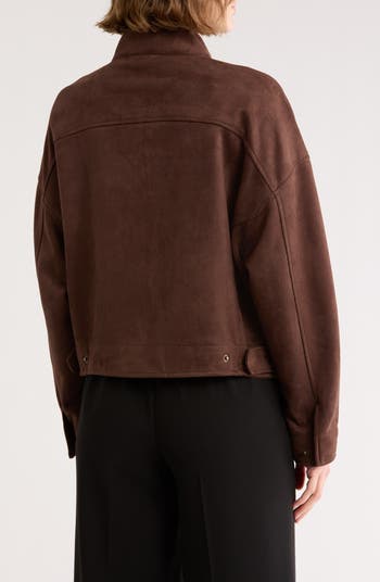 MAX STUDIO Faux Suede Full Zip Jacket | Nordstromrack