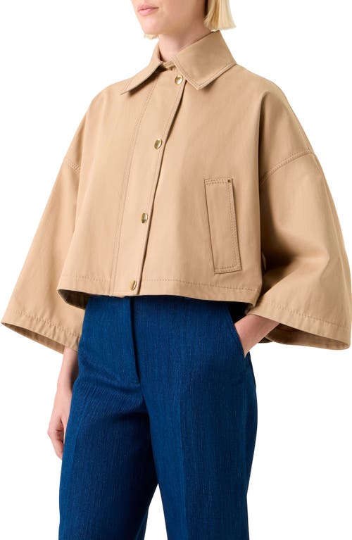 Akris Punto Water Repellent Cotton Garbardine Crop Car Coat In Brown