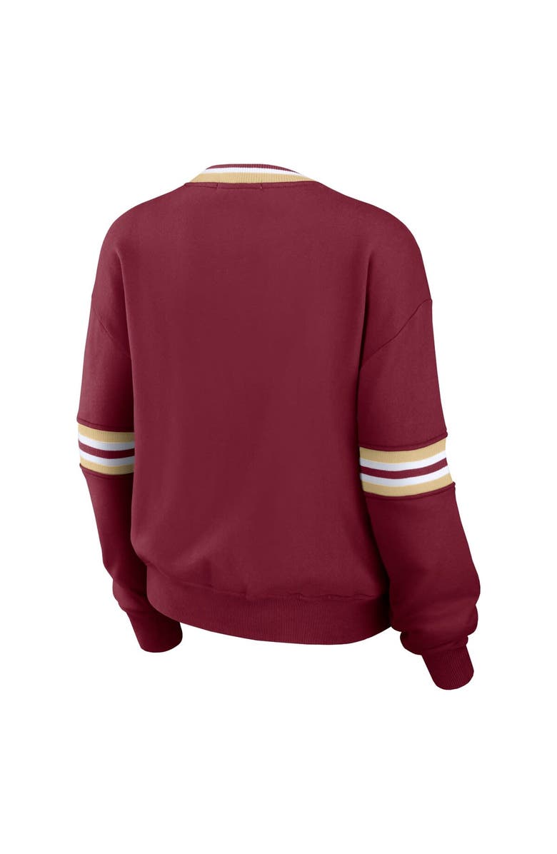 WEAR by Erin Andrews Women's WEAR by Erin Andrews Crimson Oklahoma Sooners Vintage Pullover Sweatshirt, Alternate, color,