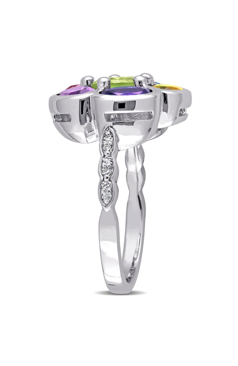 Julianna B. Multi-Gem & Diamond Floral Ring, Alternate, color, Sterling Silver