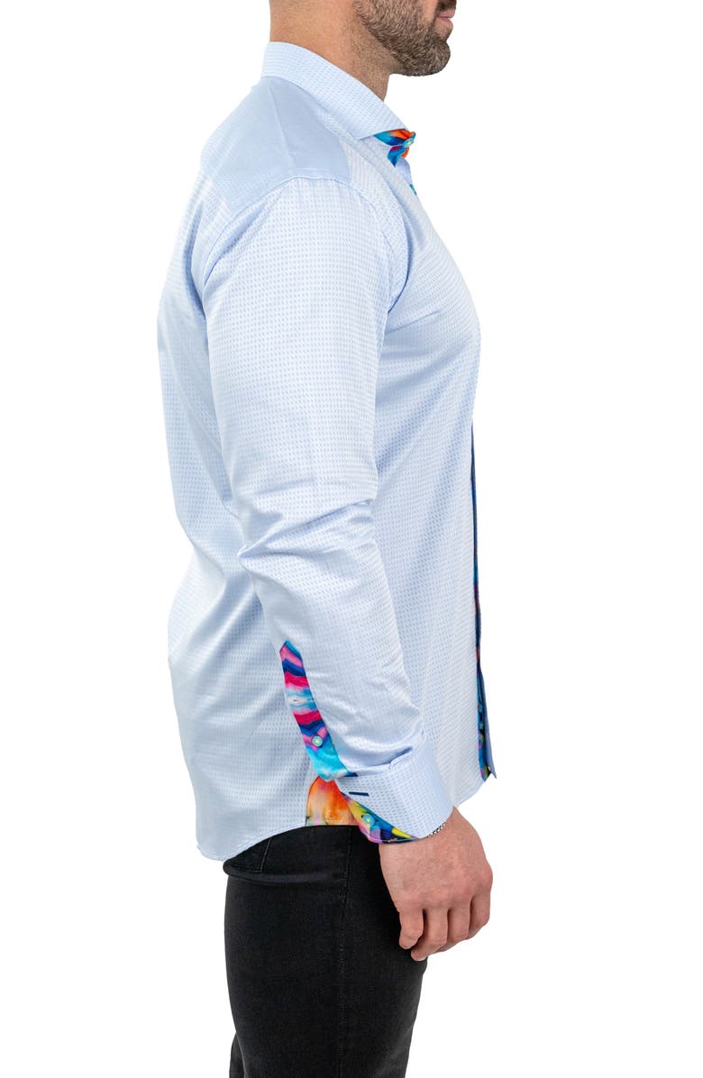 Maceoo Einstein Jacqinfinity Blue Button-Up Shirt, Alternate, color,