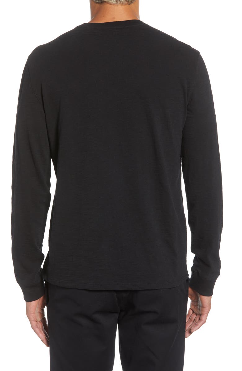 Vince Long Sleeve Slub Henley, Alternate, color, Black