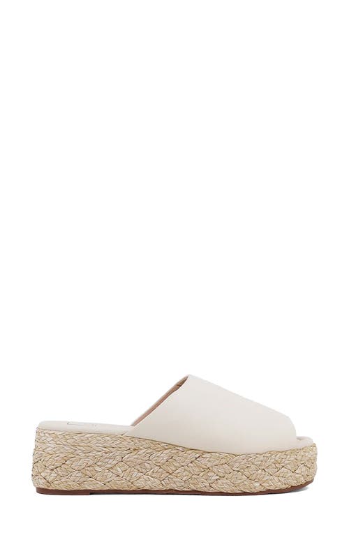Shushop Lizzie Jute Platform Slide Sandal In White