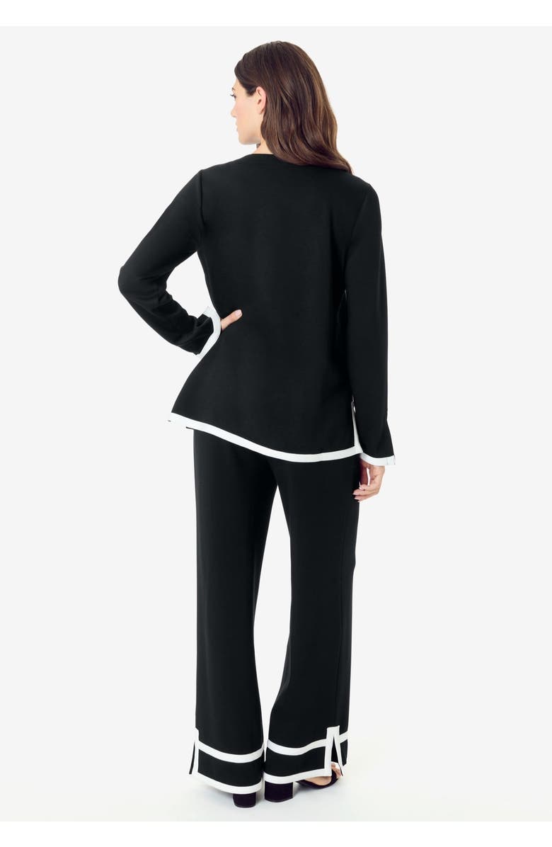 Roaman's Colorblock Lounge Set, Alternate, color, Black White