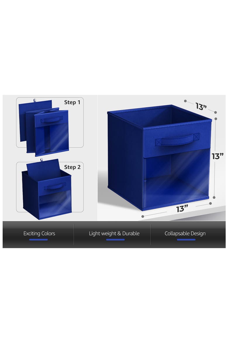 6-Pack Storage Bins with Windows, Alternate, color, DEEP RAINBOW