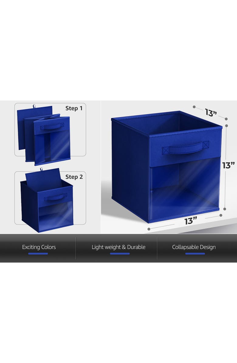 SORBUS 6-Pack Window Collapsible Storage Bins, Alternate, color, Deep Rainbow