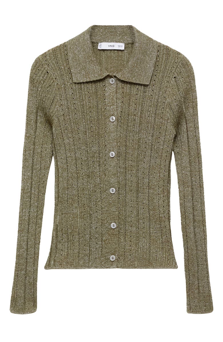 MANGO Metallic Open Stitch Cardigan, Alternate, color,