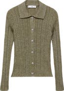 MANGO Metallic Open Stitch Cardigan