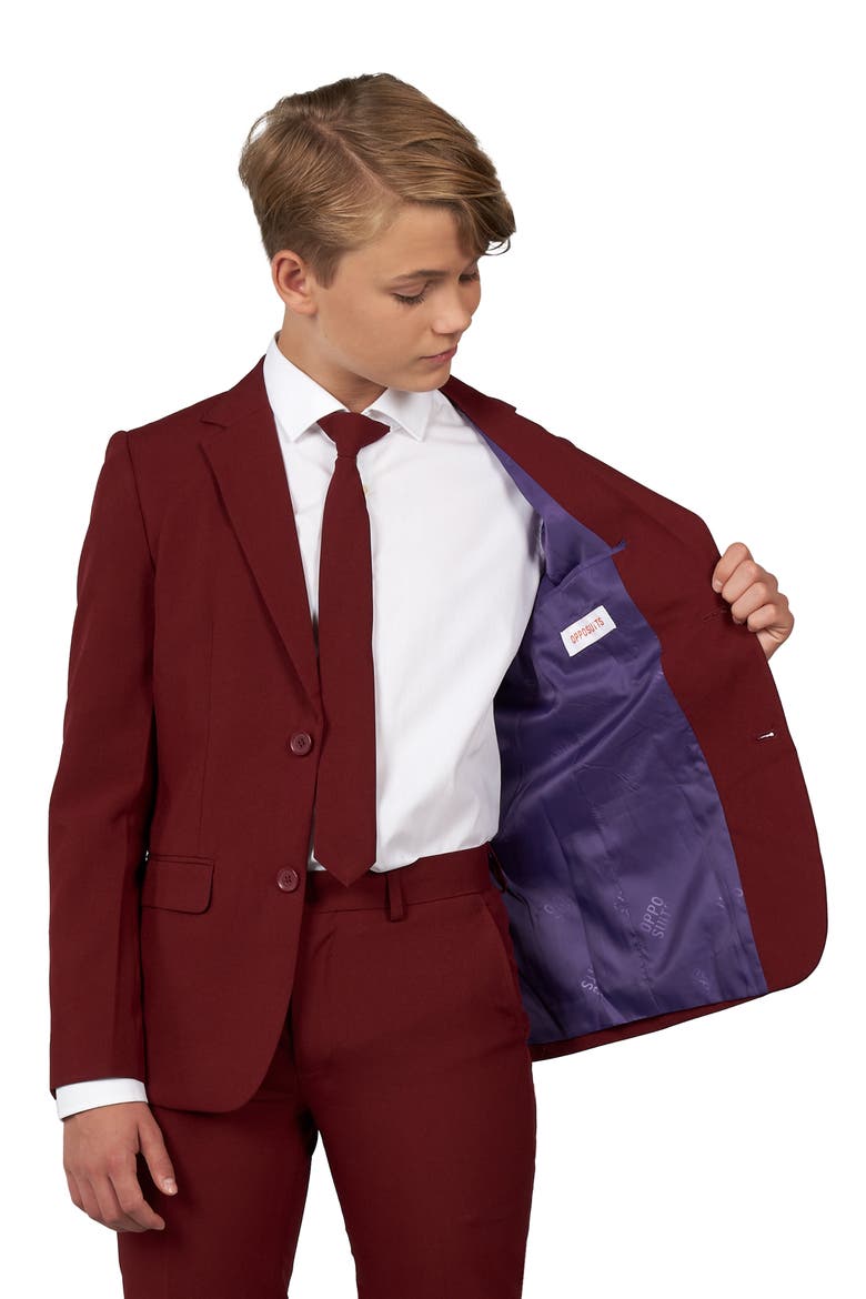 Blazing Burgundy Two-Piece Suit & Tie, Alternate, color, RED