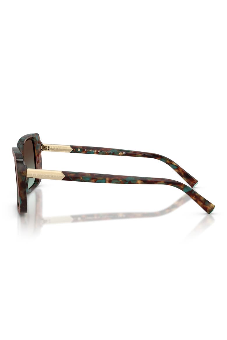 55mm Gradient Rectangular Sunglasses, Alternate, color, BROWN TIFFANY HAVANA / AZURE