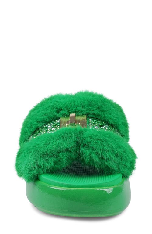 Zigi Finley Faux Fur Platform Sandal In Green
