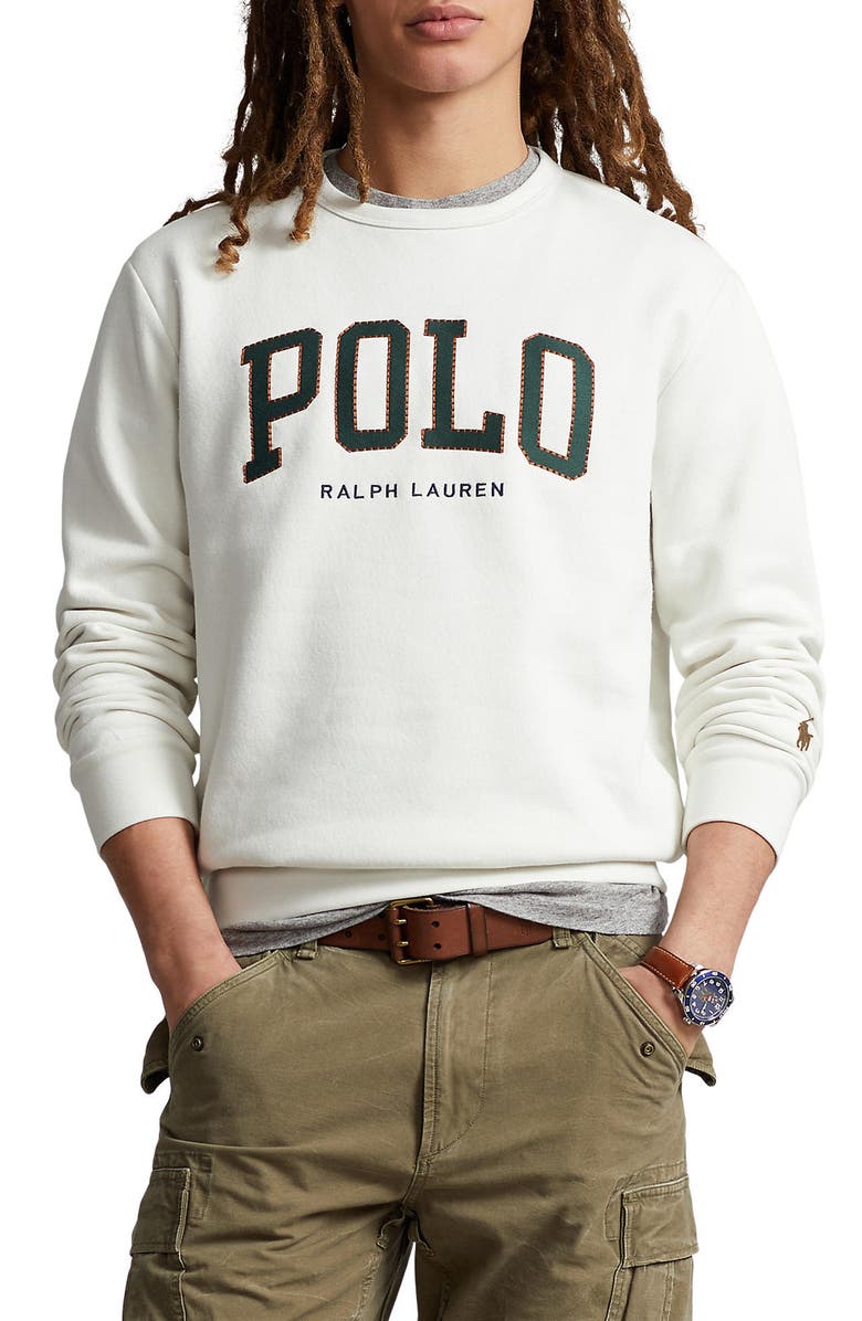 Polo Ralph Lauren Logo Appliqué Fleece Crewneck Sweatshirt, Main, color,