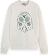 Scotch & Soda Tennis Embroidered Cotton Graphic Sweatshirt