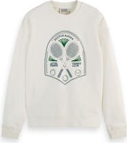 Scotch & Soda Tennis Embroidered Cotton Graphic Sweatshirt