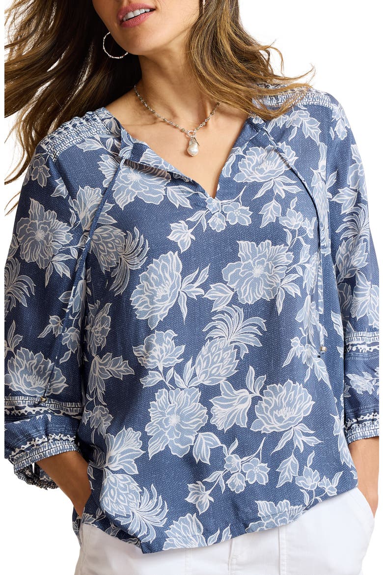 Breezy Blooms Top, Main, color, DK BLUESTONE