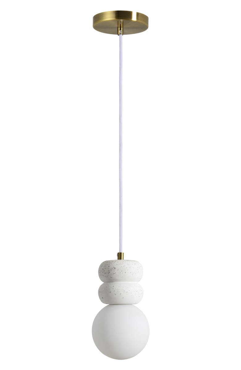 Renwil Candra Ceiling Light Fixture, Alternate, color, Off White/ Speckles/ Ant Brass