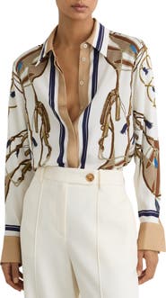 Reiss Ellis Tassel Print Button-Up Shirt