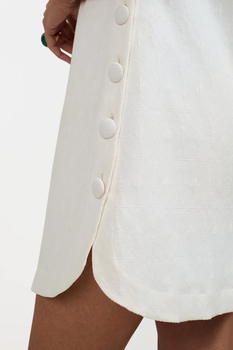 Atina Button Side Mini Dress, Alternate, color, Whitewash