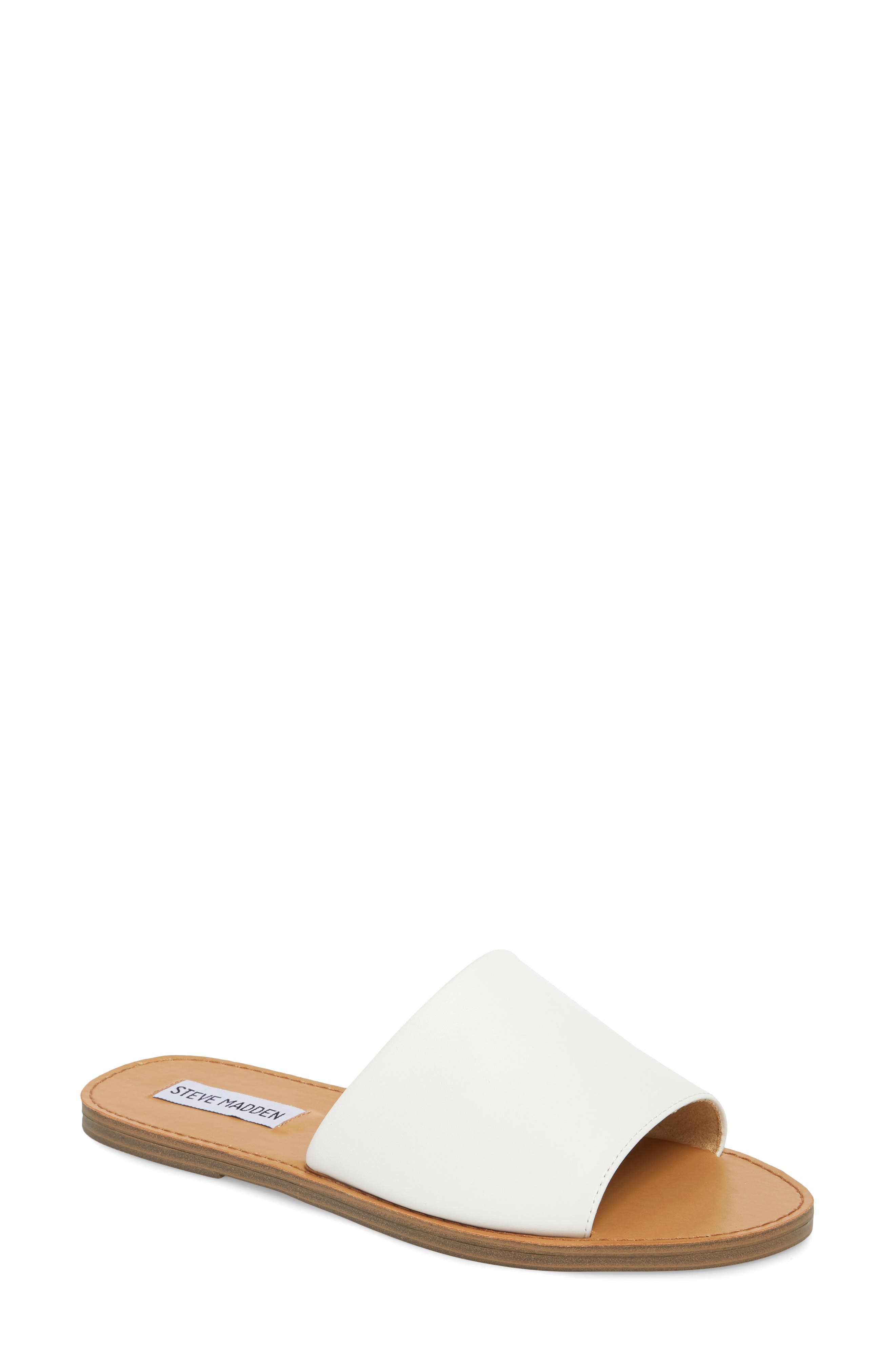 Grace Slide Sandal, Main, color, WHITE LEATHER