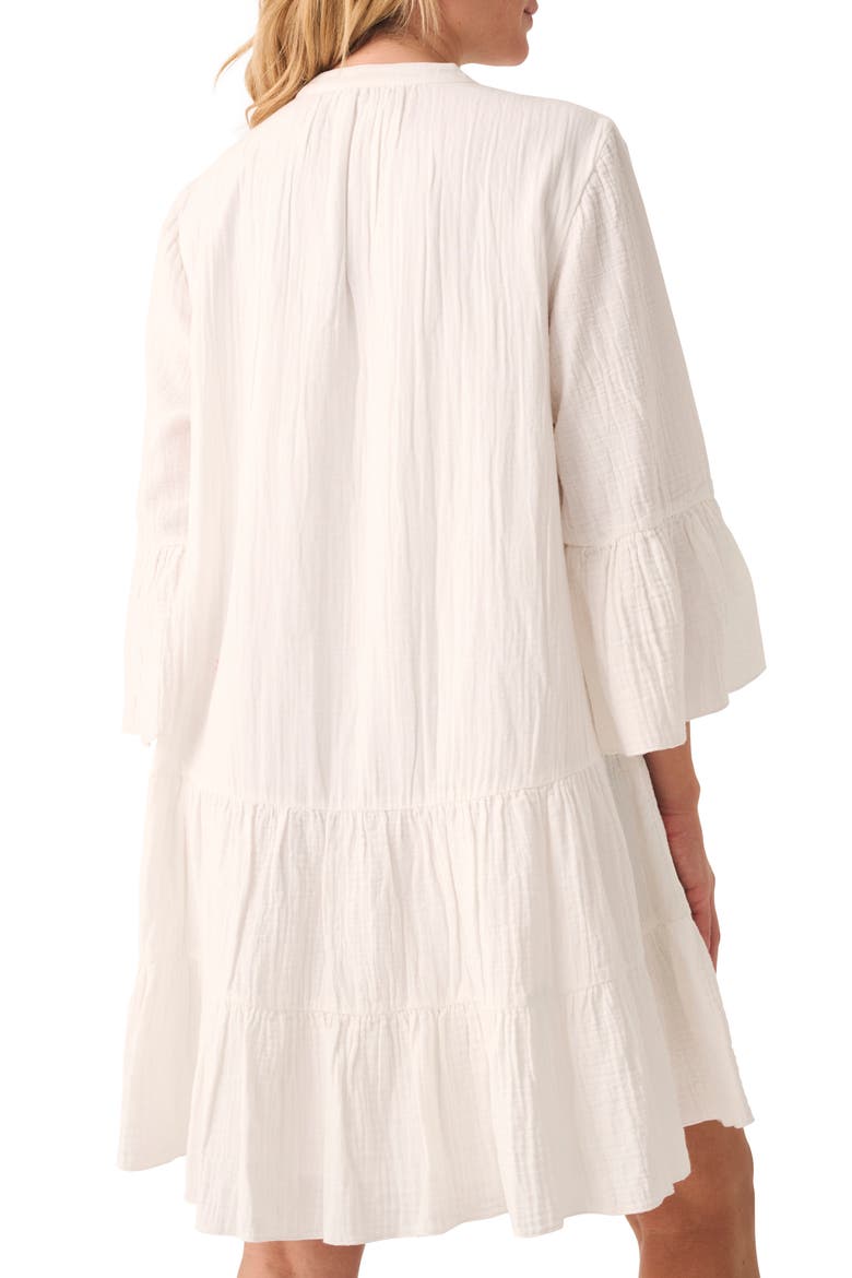 Kasey Dream Gauze Tiered Organic Cotton Minidress, Alternate, color, WHITE