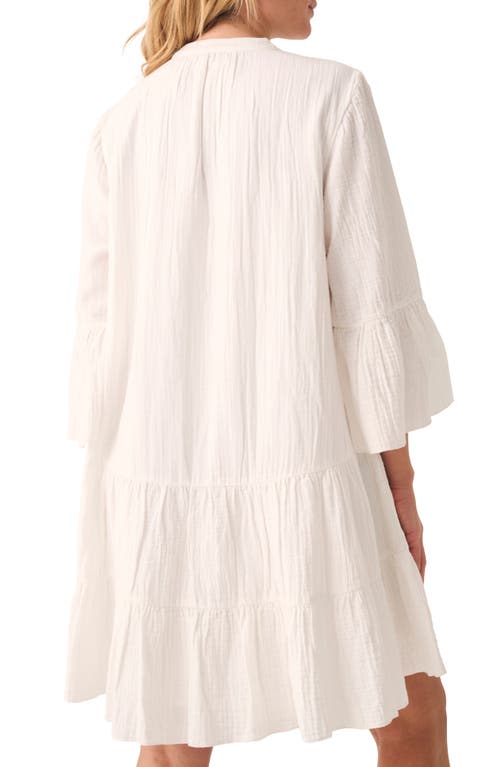 Faherty Kasey Dream Gauze Tiered Organic Cotton Minidress In White