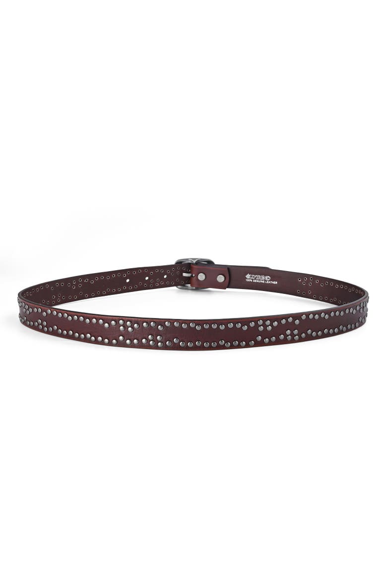 Westland Genuine Leather Desert Inspired Studded Belt, Alternate, color, Coffee