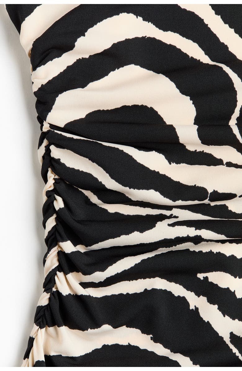 H&M Cap-sleeved dress, Alternate, color, Cream/Zebra Print