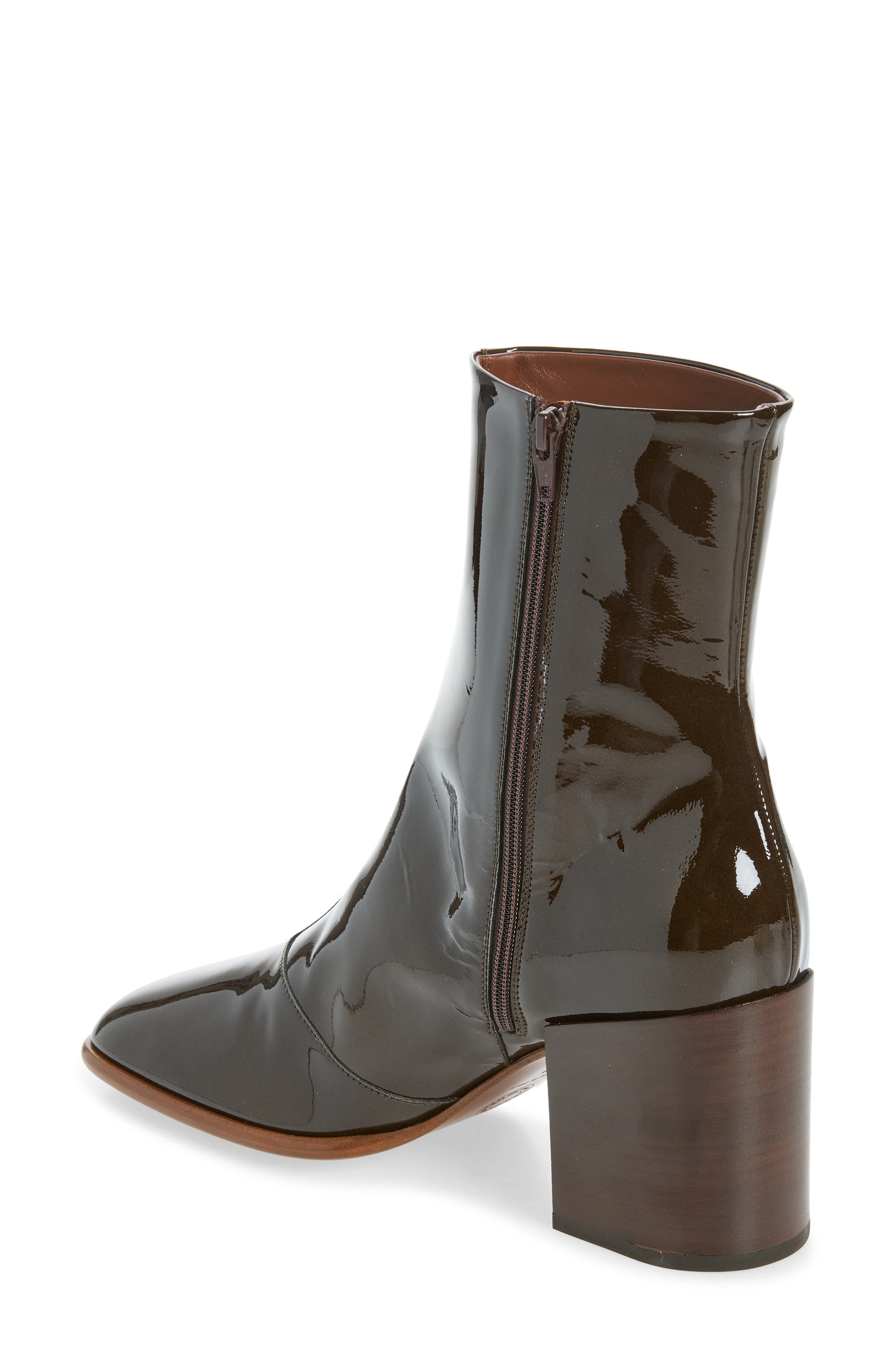 Patent Leather Ankle Boot, Alternate, color, 607 OLIVE