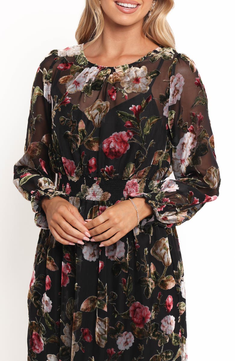 Petal & Pup Tracy Long Sleeve Dress, Alternate, color, Black Multi