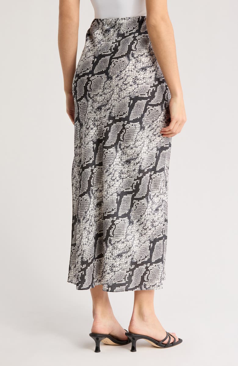 Theory Snakeskin Print Silk Slip Skirt, Alternate, color, Grey Multi