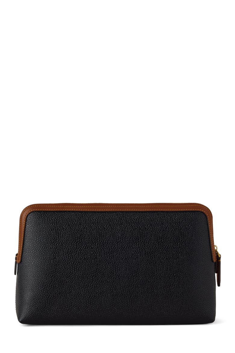 Medium Cosmetic Pouch, Alternate, color, Black-Cognac
