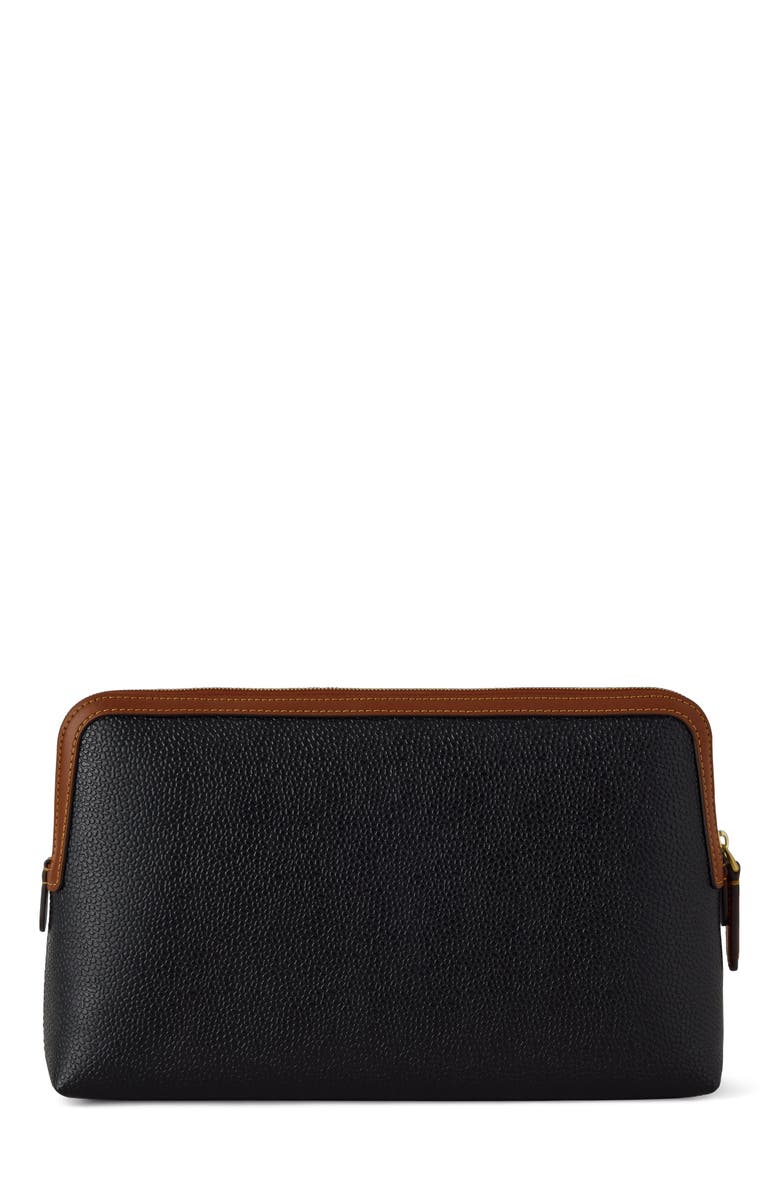 Mulberry Medium Cosmetic Pouch, Alternate, color, Black-Cognac