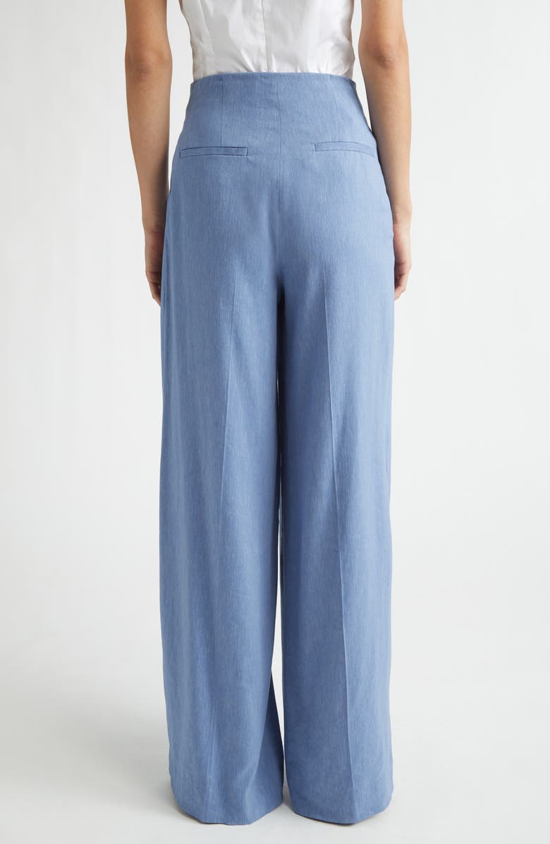 Lela Rose High Waist Wide Leg Pants, Alternate, color, Bluebell